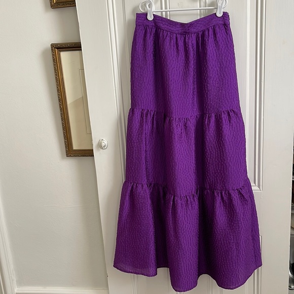 NWT Zara Textured Tiered Maxi Skirt - Picture 1 of 5